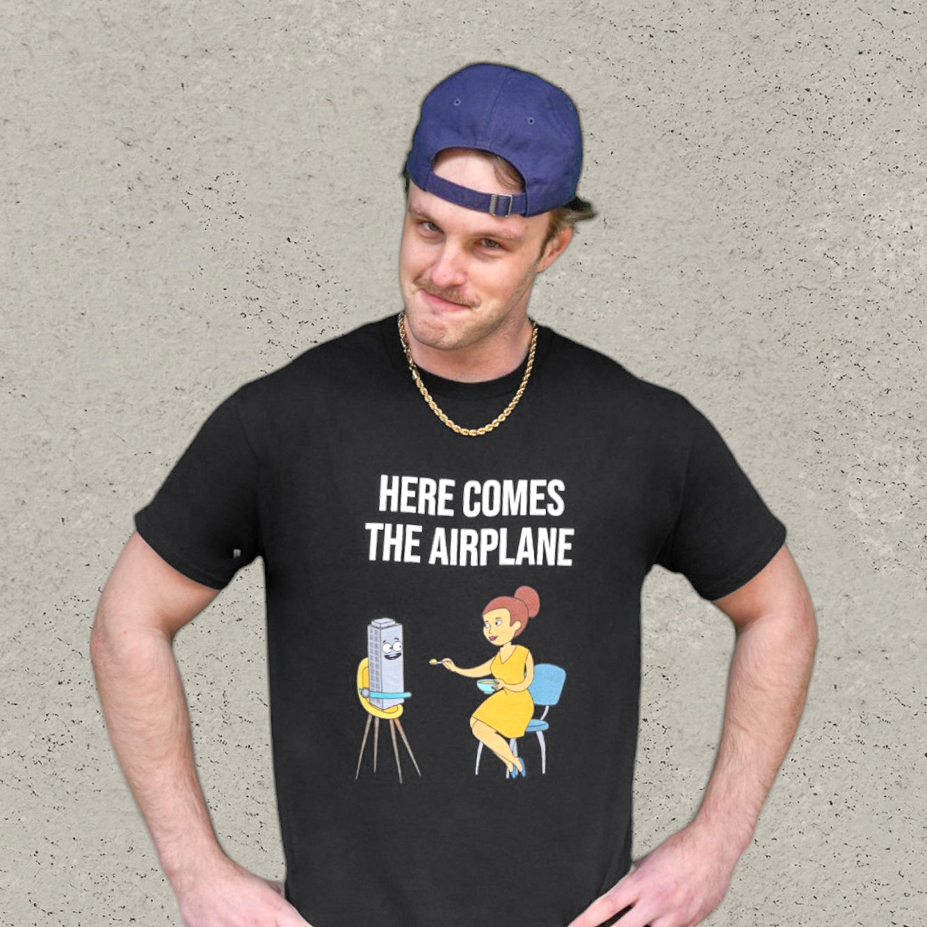 Here Comes The Airplane T-Shirt - Black