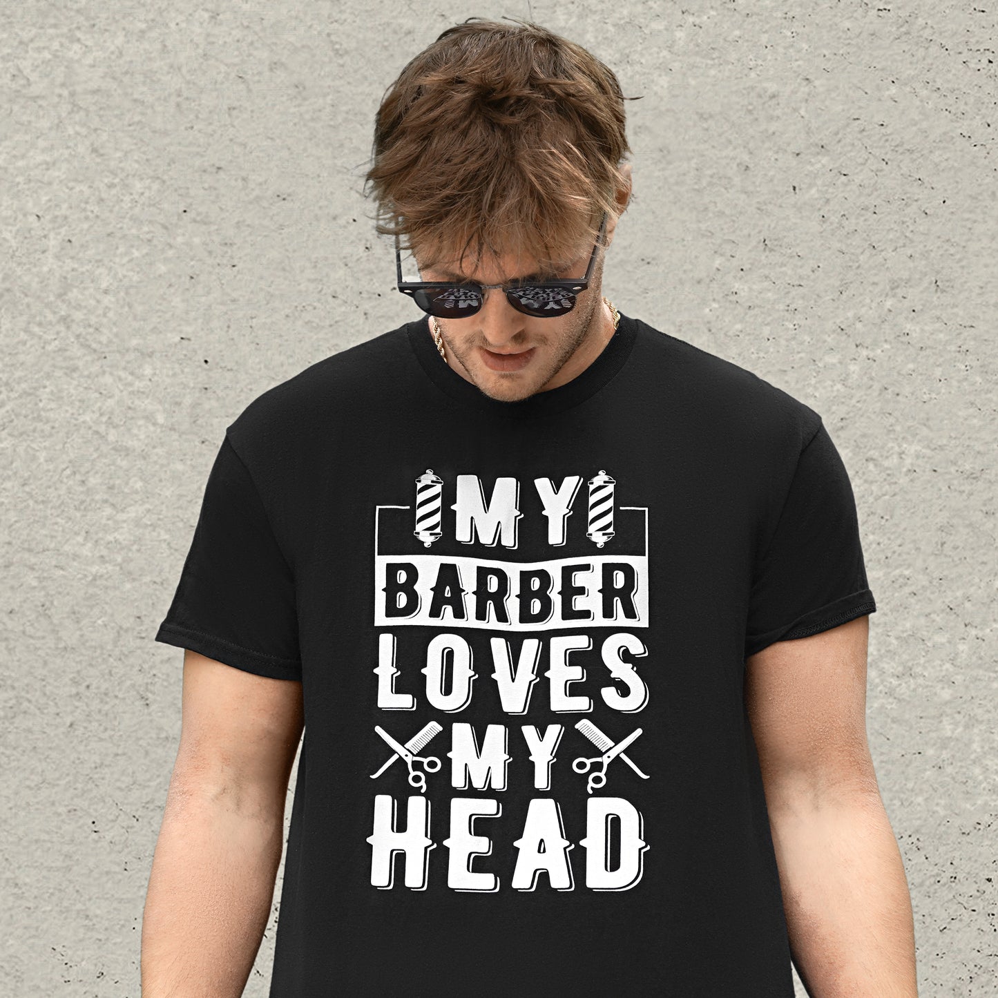 My Barber Loves My Head T-Shirt - Black