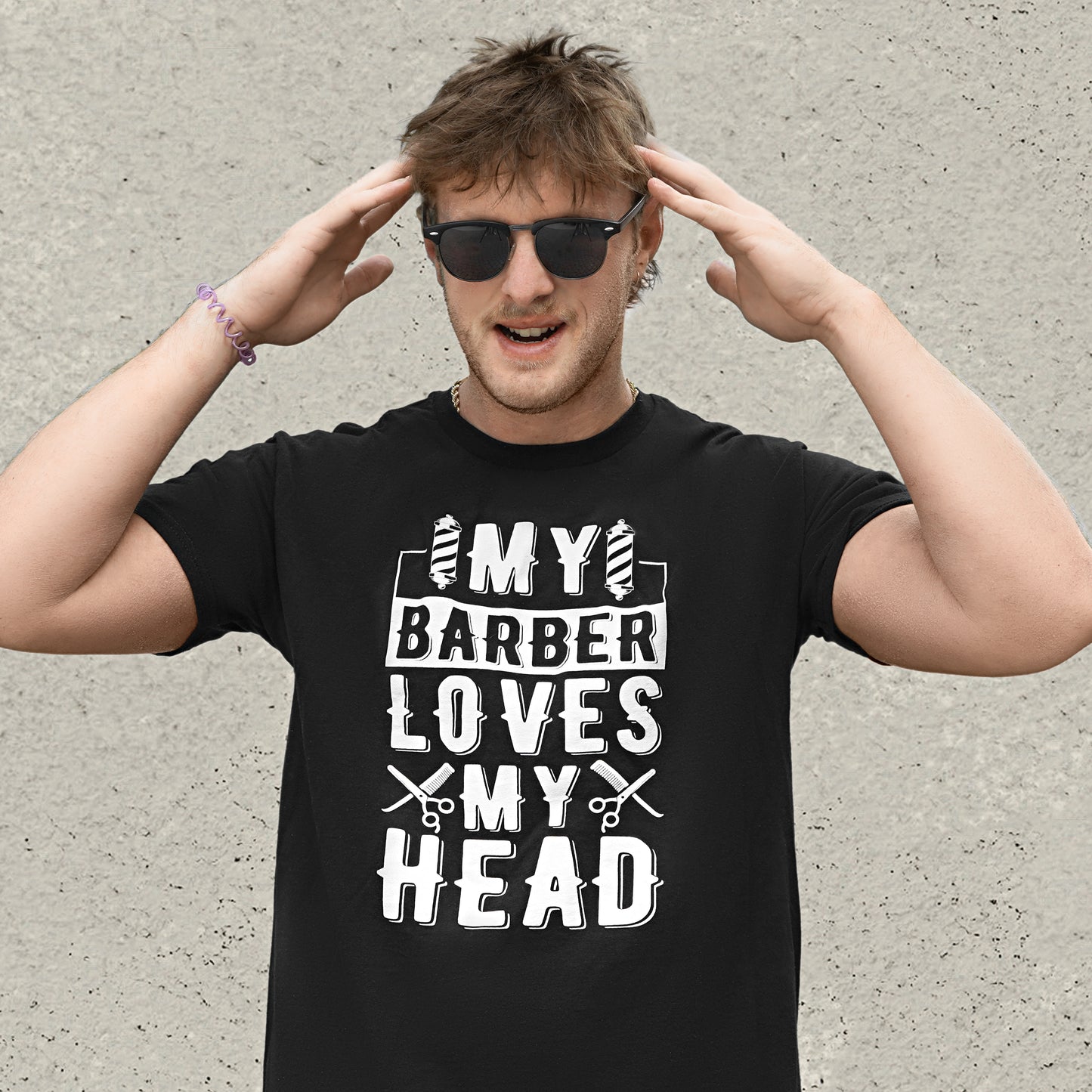 My Barber Loves My Head T-Shirt - Black