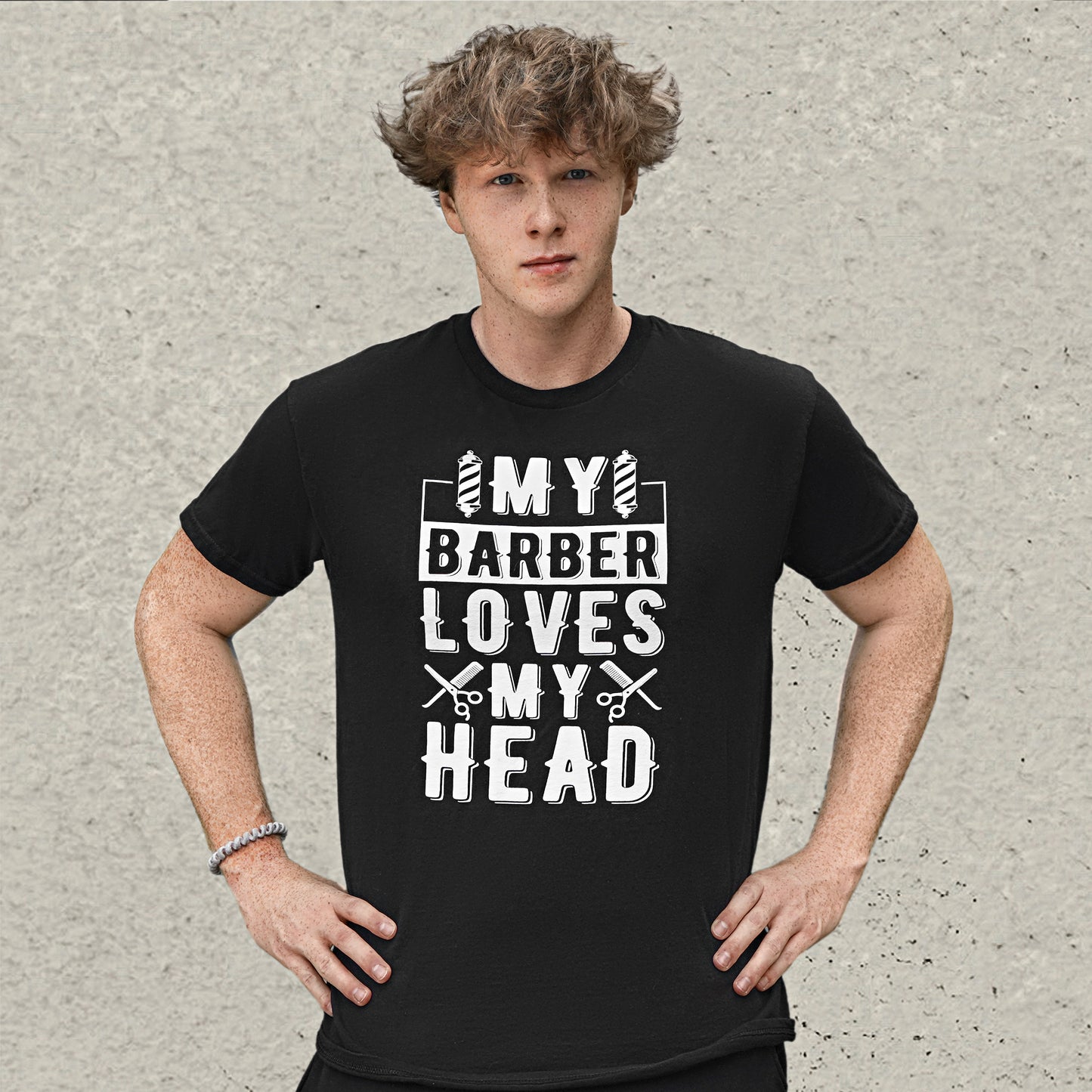 My Barber Loves My Head T-Shirt - Black