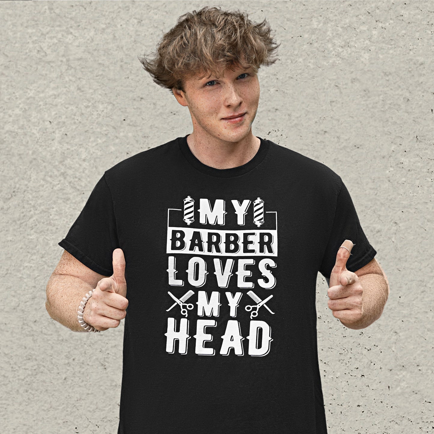 My Barber Loves My Head T-Shirt - Black