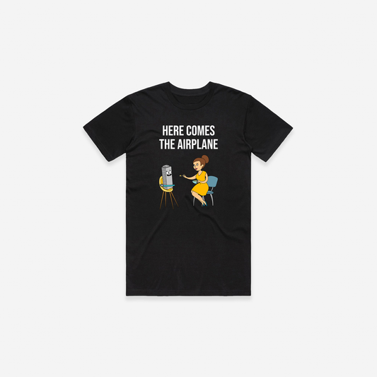 Here Comes The Airplane T-Shirt - Black